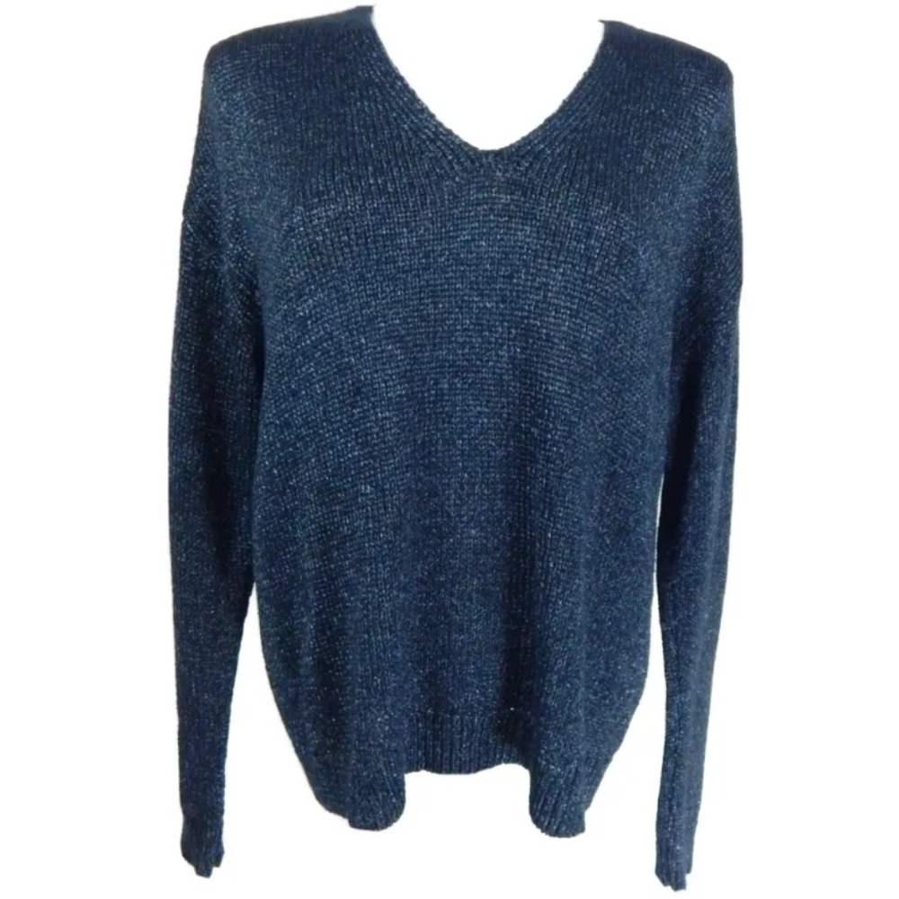 Eileen Fisher Black Metallic Oversized Sweater